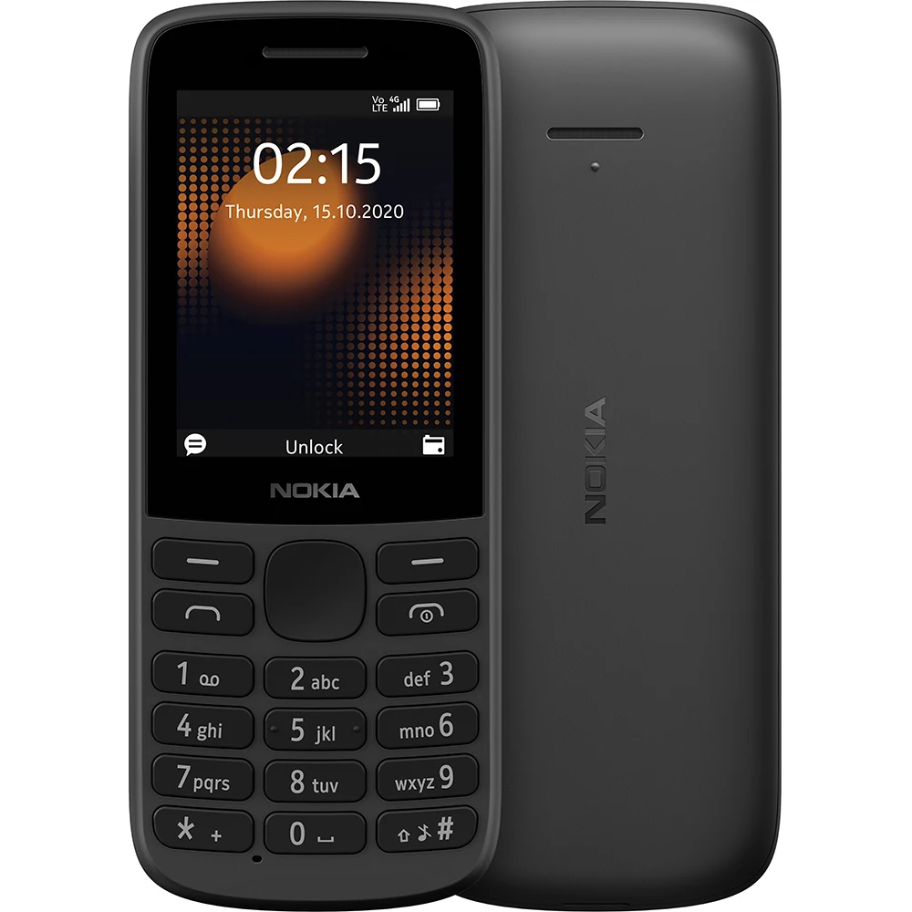 Nokia 215 2020 4G Backup Phone 2SIM 2.4-inch Bluetooth 5.0 FM Radio 1150mAh 3.5mm MP3 Physical Button Nokia Senior Phone Used