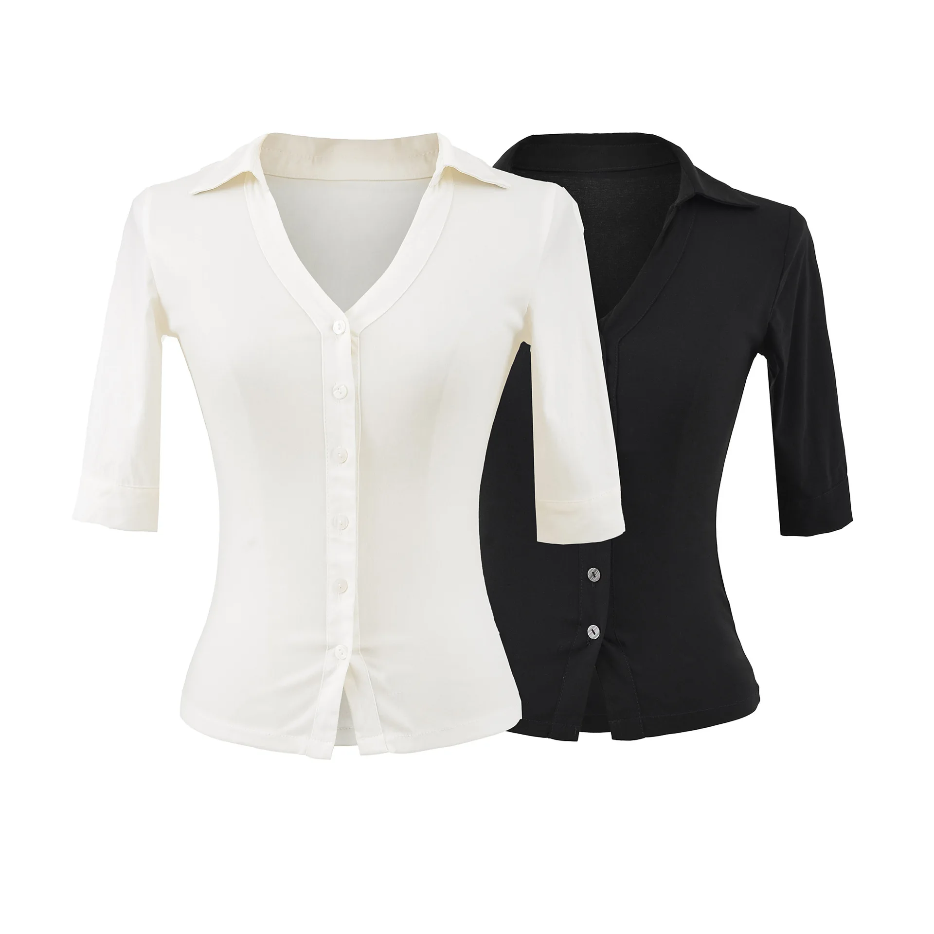 

Рубашка с французским воротником и половиной рукава, солнцезащитная рубашка, женская легкая роскошная рубашка, новый летний стиль, модный тонкий материал