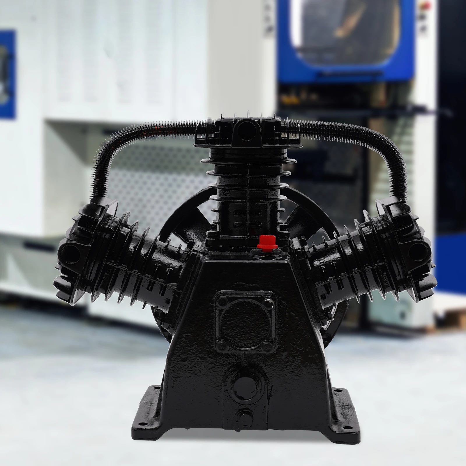 High-Performance Air Compressor Pump Head, Cast Iron and Aluminum, 65mm Extended Cylinder, Low Noise, Faster Heat Dissipation,