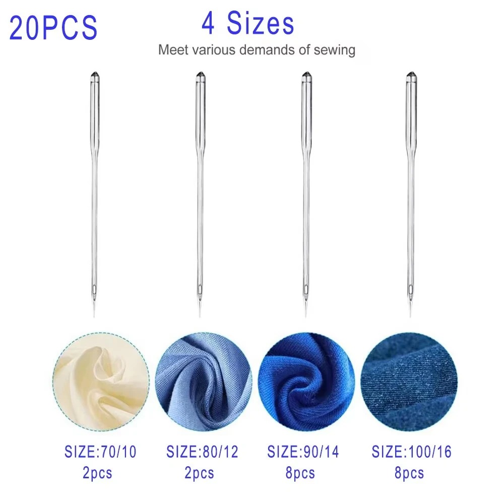 20-teiliges Nähmaschinennadel-Set für Jeans und Universalgewebe 70/10 80/12 90/14 100/16 Langlebige Scharfe Nadeln für den Hausgebrauch – Detail 4