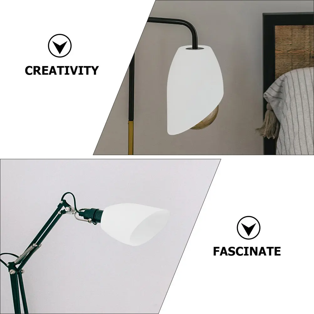2Pcs Simple Lamp Shade Plastic Horseshoe Lamp Cover Inclined Head Style for Home Hotel Use Dust Protection Decorative Warm