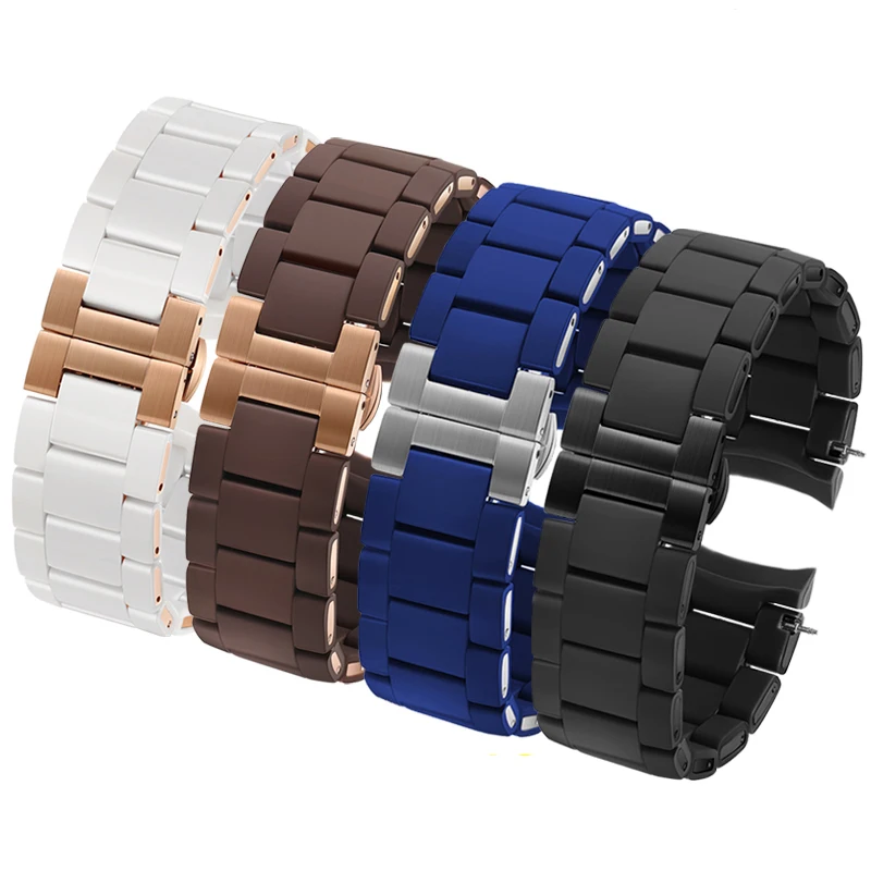 

high quality curve end watchband for Armani AR5905 5890 5919 5906 5891 5920 watch band black brown and rose gold strap 20mm 23mm