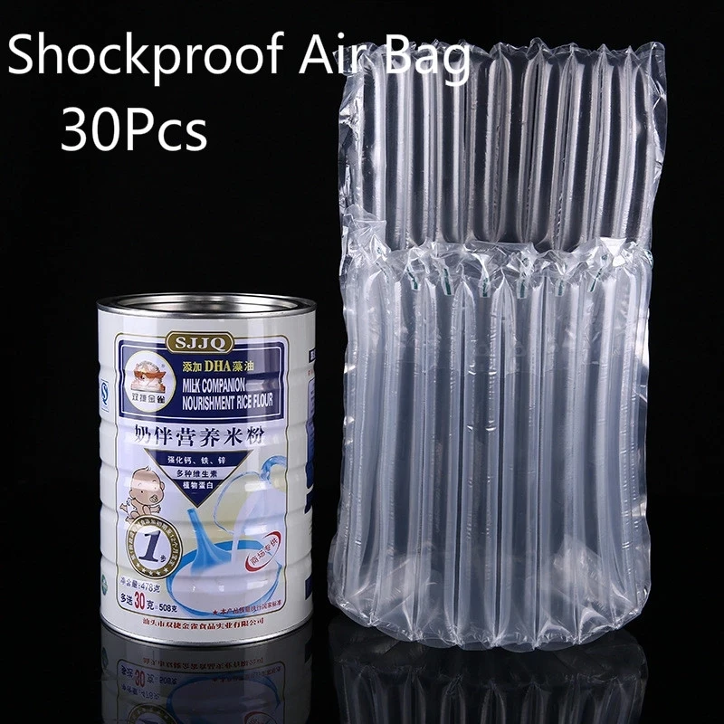 30Pcs Inflatable Buffer Bubble Bags Transparent Protective Laptop Column Barrel Milk Powder/Noodle Shockproof Inflatable Air Bag