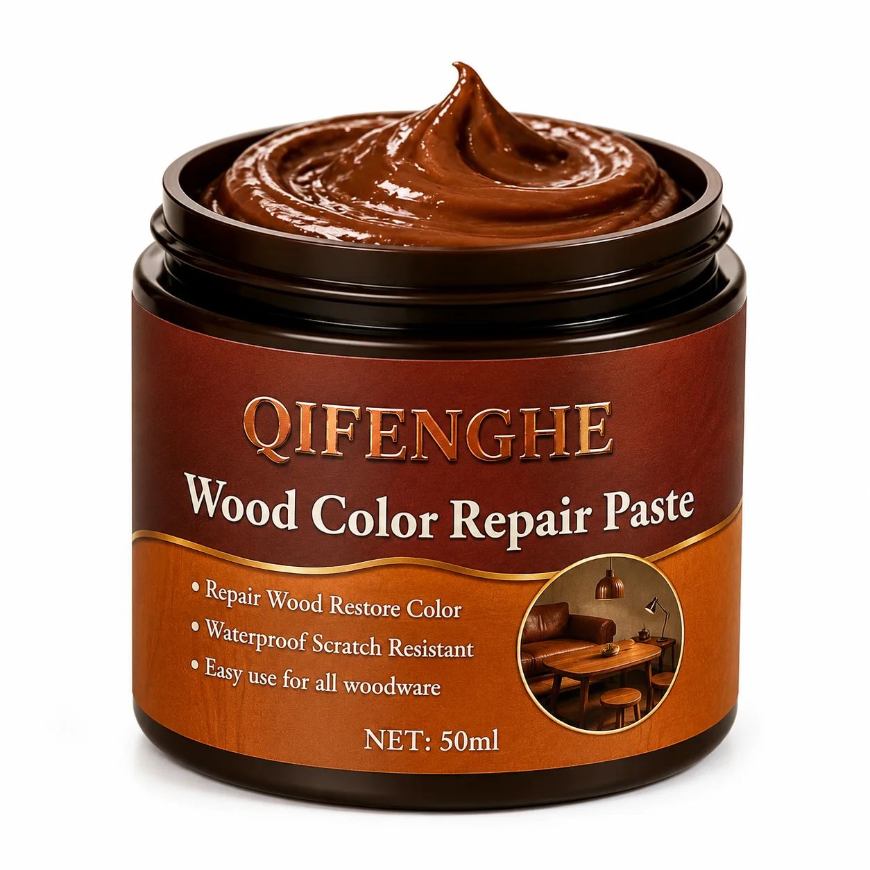 Holzreparaturpaste 50ml, Möbel-Kratzer- und Farbauffrischer, Wasserfest, Einfach Anwendbar für Alle Holzoberflächen – Detail 7