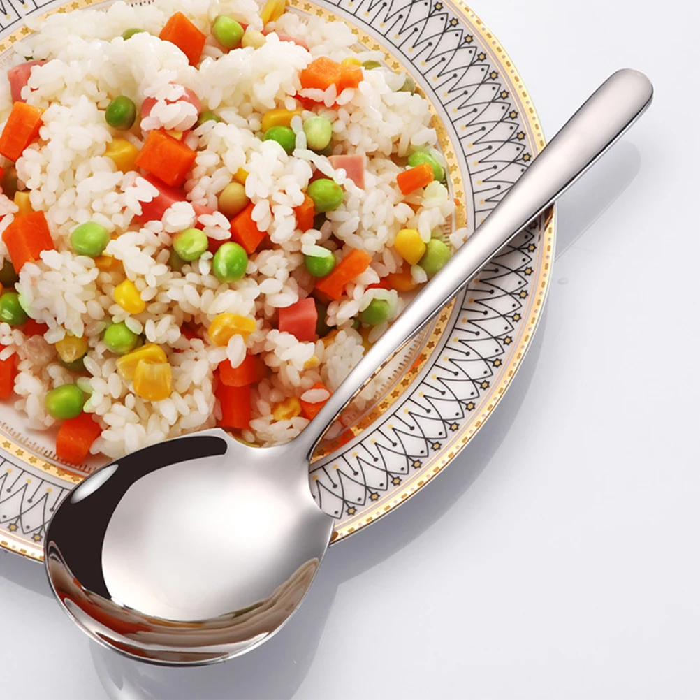 

2pcs Stainless Steel Serving Spoon Ergonomic Large Multi-Functional Catering Buffet Ladle Spoons Home Restaurant Hotel