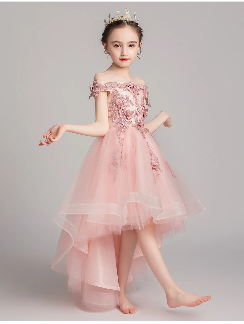 New Top Quality Kids Dresses For Wedding Dress Lace Embroider Party Dress For Christmas Baby Girls Birthday Princess Costumes