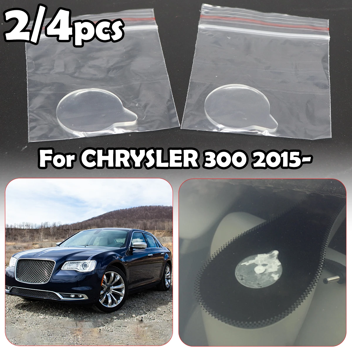 Гелевая накладка с датчиком дождя для CHRYSLER 300 2015 - клейкая пленка, силиконовая подушка, комплект для ремонта чипа ветрового стекла, фиксирующая лента 4E0955609