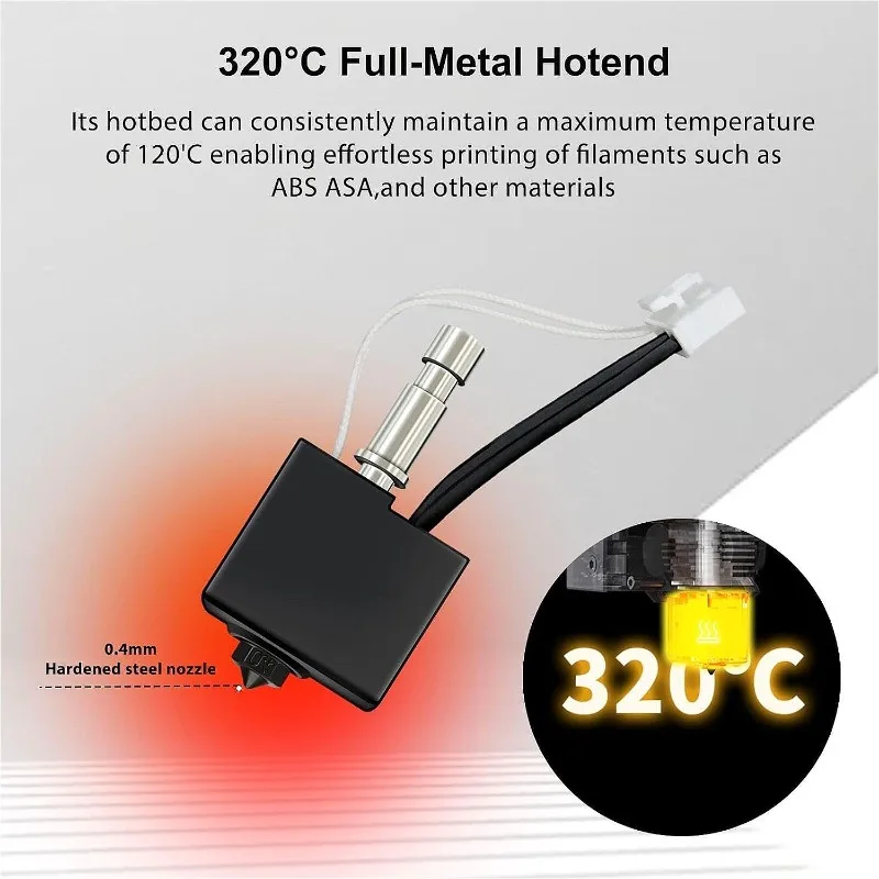

for 3D Printer Accessories for Longitudinal Cubic Kobra S1 Extrusion Head Hot End Kit with Hard Steel Nozzle