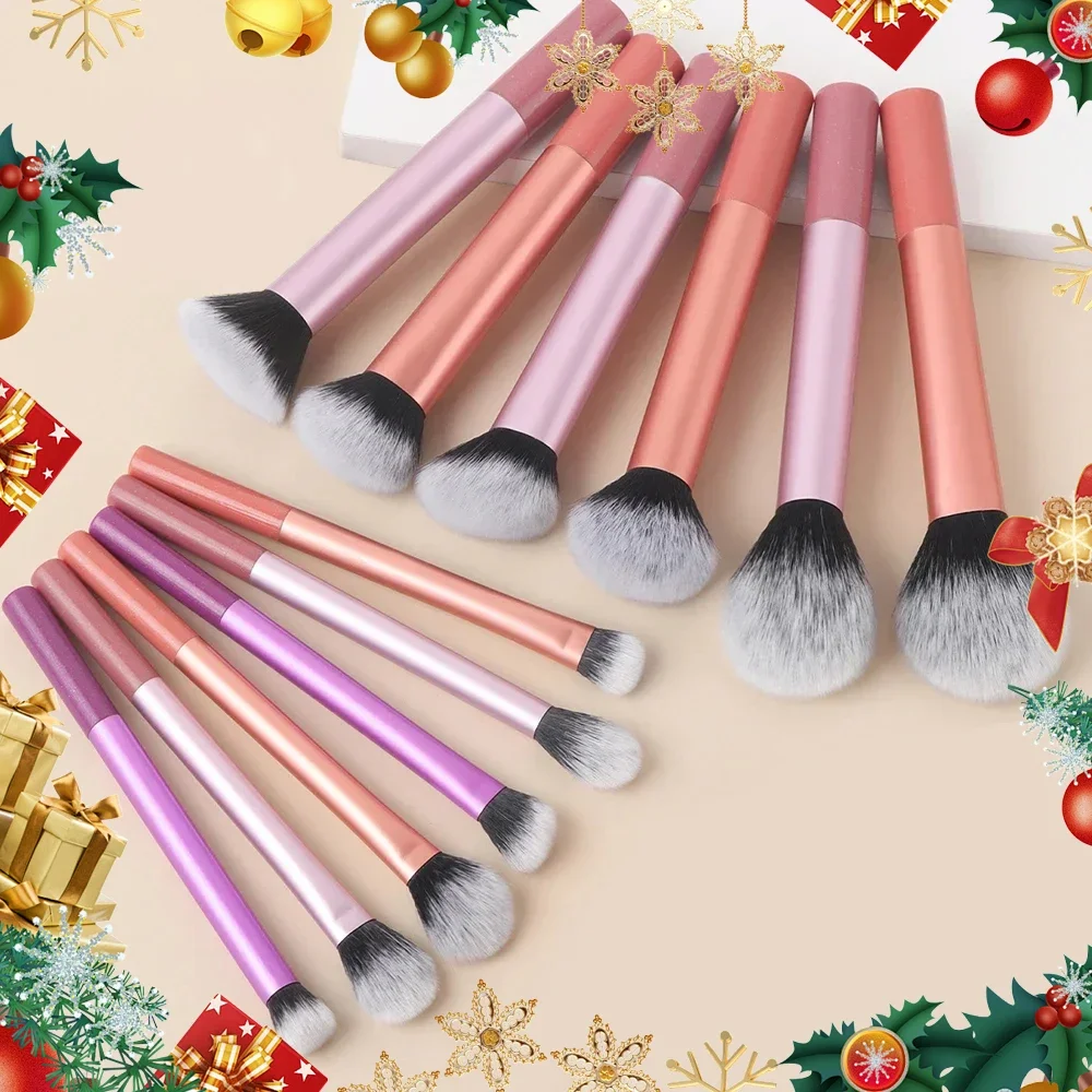 Christmas gift 12pcs Makeup Brush Kit Soft Synthetic Hair Make Up Brushes Foundation Blush Eyeshadow Cosmetic Makeup Tools