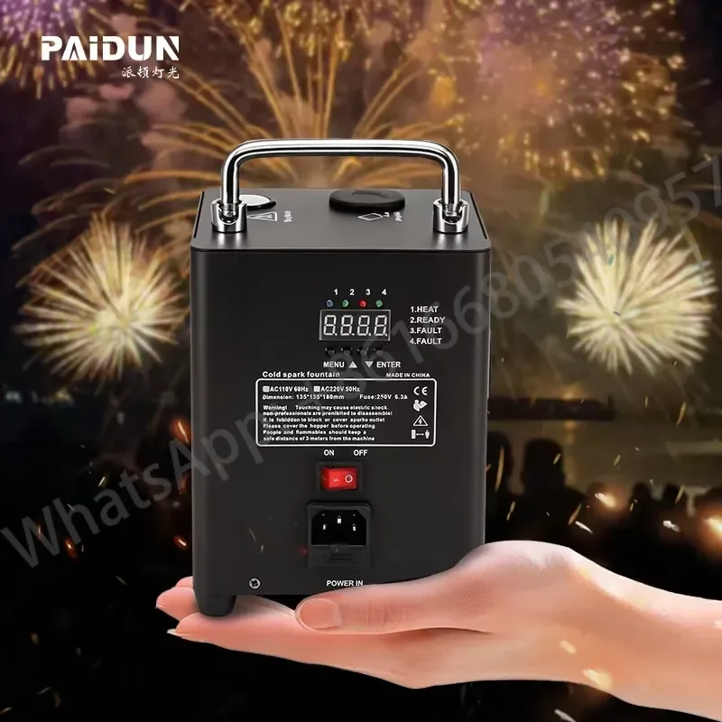 Mini Cold Spark Machine Wireless Remote DMX Dual Voltage Effect for Wedding Party Hotel Stage Event