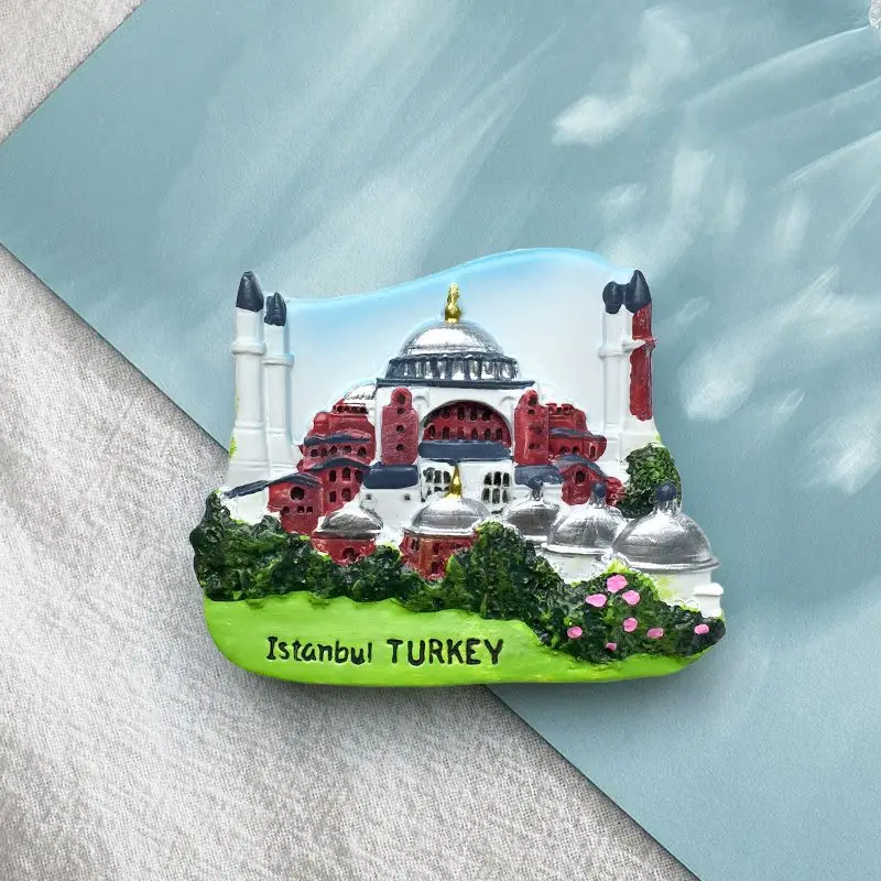 

Turkish Hagia Sophia Museum Replica Cultural Creative Refrigerator Magnet Handmade Painted Exquisite Decorative Craft