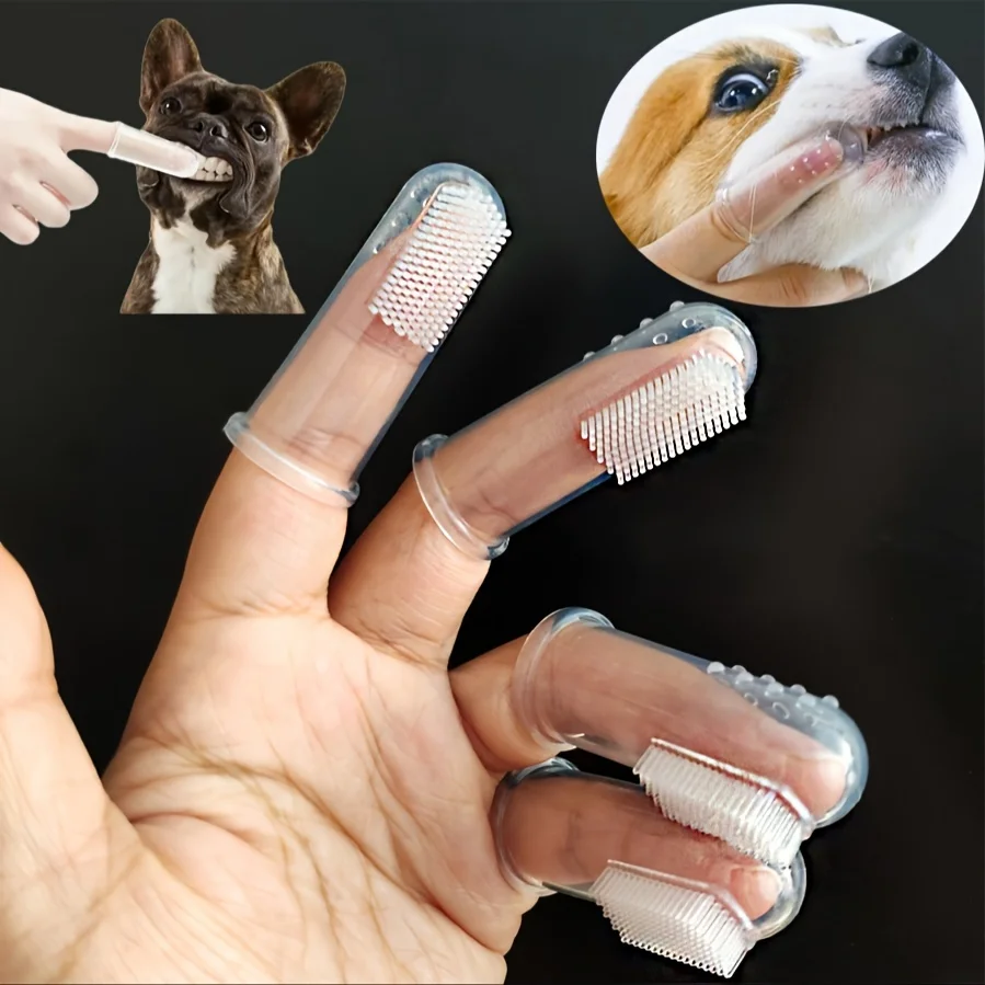 Soft Cat Toothbrush Silicagel Pet Supplies Pet Finger Toothbrush Teddy Dog Brush Tartar Teeth Care Tool Dog Teeth Cleaning