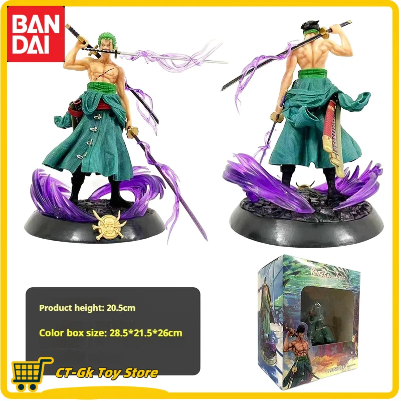 Figurine d'Action Roronoa Zoro de 20.5cm en PVC pour Enfant, Modèle de Statue de Dessin Animé, Collection Gk, Jouet, Décoration de Bureau, Cadeaux d'Ornement