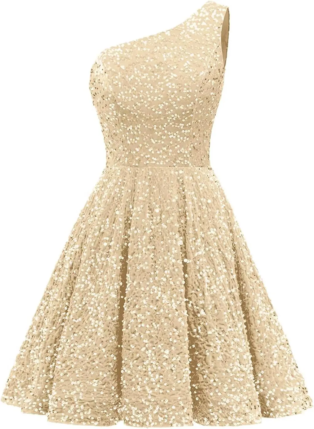 

One Shoulder Sequin Homecoming Dresses for Teens 2025 Short Prom Dress Sparkly A-line Formal Dress with Pockets
