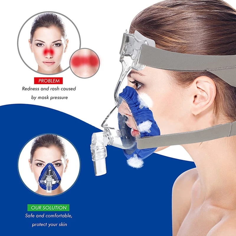 1pc cpap mask liner für voll gesichts masken feuchtigkeit transport, druck reduzierung, komfort verbesserung, wasch bar, baumwoll bezug