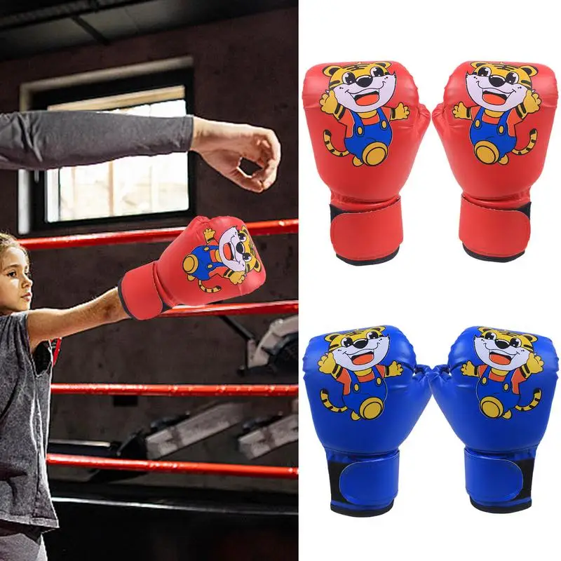 Youth Boxing Gloves Breathable Junior Mitt Cartoon Pattern Training Training Sparring Gloves Punching Gloves For Age 3-12 Years