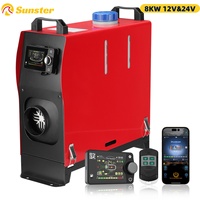 8KW Diesel Air Heater 12V&24V All in One Parking Heater with LCD Switch & Reomte Control Bluetooth APP for RV Truck Car tent