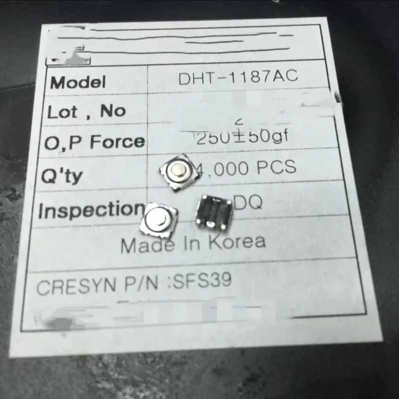 20 Buah Sakelar Tombol Tekan Taktil Asli Baru DHT-1187AC 4.5*4.5*1.5 SMD 4Pin Tahan Air dan Tahan Debu