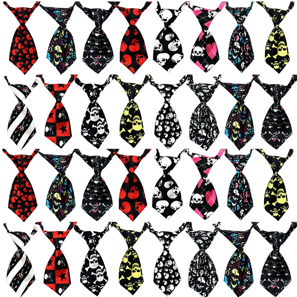 25/50/100pcs Halloween Dog Bow Tie Small Dog Bow Tie Skull Pet Dog Cat Bowtie Holiday Pet Supplies Dog Grooming Necktie