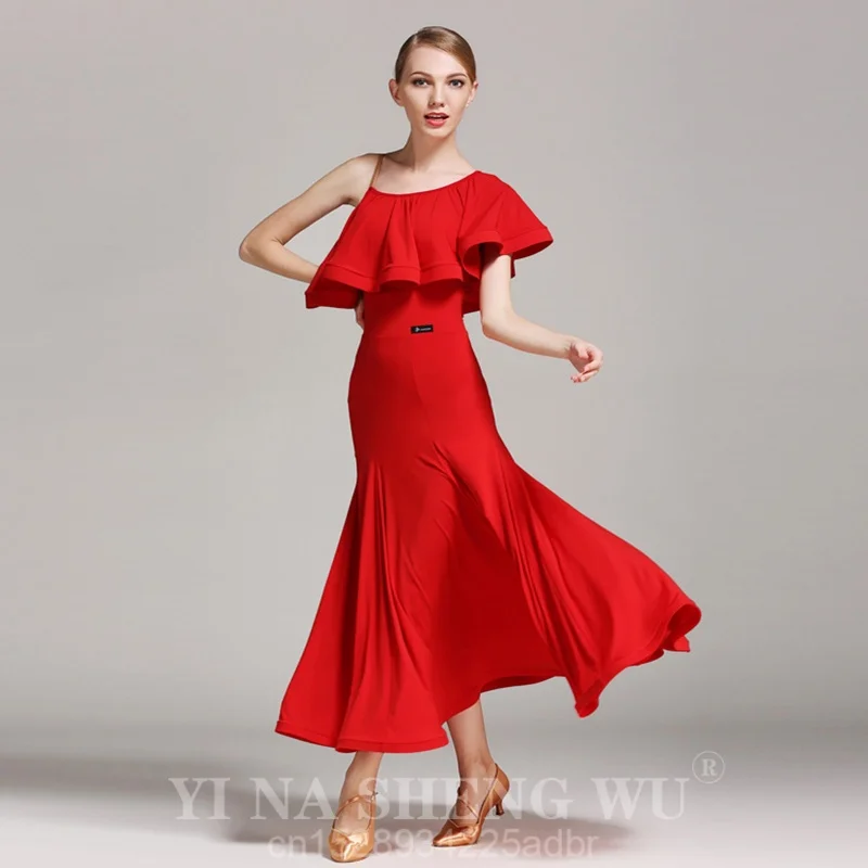 Frau Ballroom Dance Kostüme Senior Ärmelloses Tango Walzer Tanz Kleid Für Frauen Ballroom Dance Wettbewerb Dresse Modern Dance