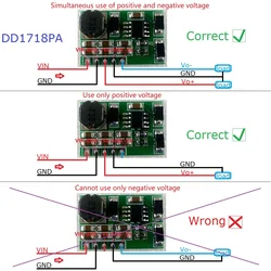 DD1718PA/B +- 5V 6V 9V 12V 15V 24V Zasilacz dodatni i ujemny z podwójnym wyjściem Moduł konwertera podwyższającego DC-DC