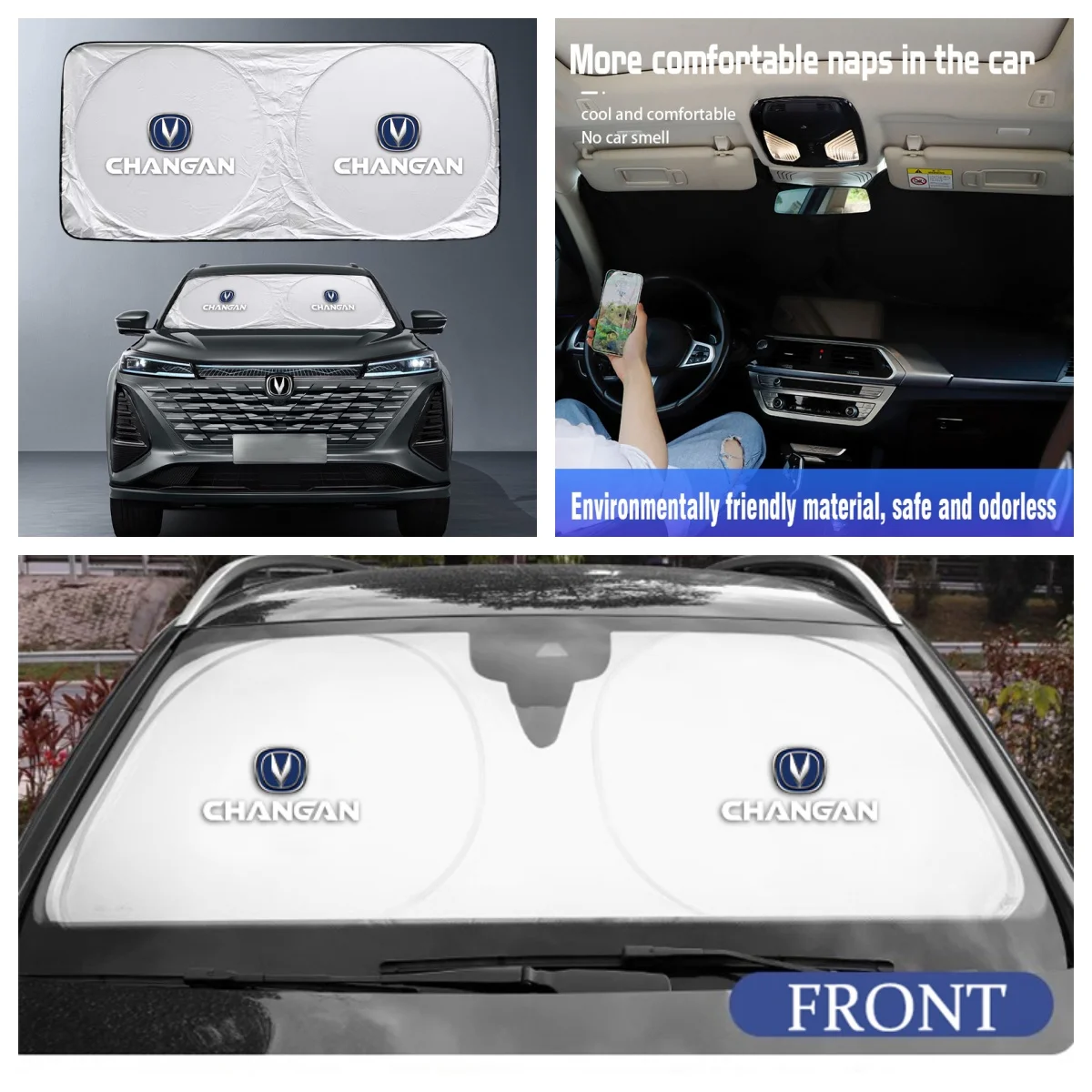 Car Front Windshield Sun Shade For Changan CS35 CS55 CS75 Oshan Uni‑K Foldable UV Protection Heat Insulation Sun Visor Accessori