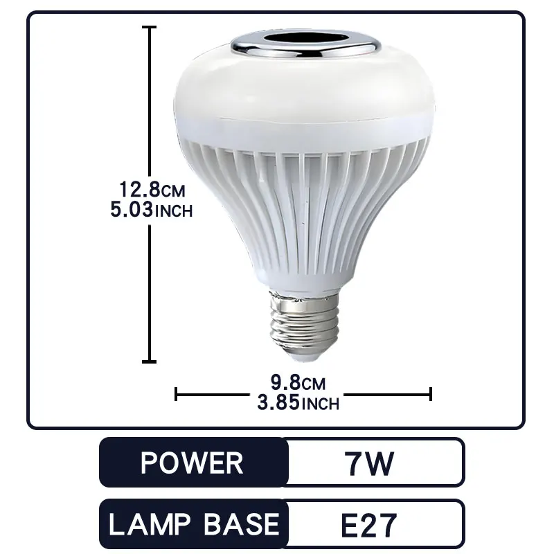 RGB الذكية سمّاعات بلوتوث الموسيقى لمبة الملونة المرحلة ضوء لمبة مع جهاز التحكم عن بعد E27 Led عكس الضوء لمبة للمنزل الطرف