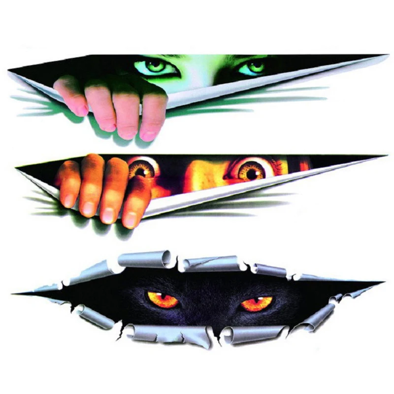 

3D крутая автомобильная наклейка, креативная наклейка, модифицированная наклейка для глаз, выглядывающий монстр, водонепроницаемые наклейки, автостайлинг, наклейки против царапин
