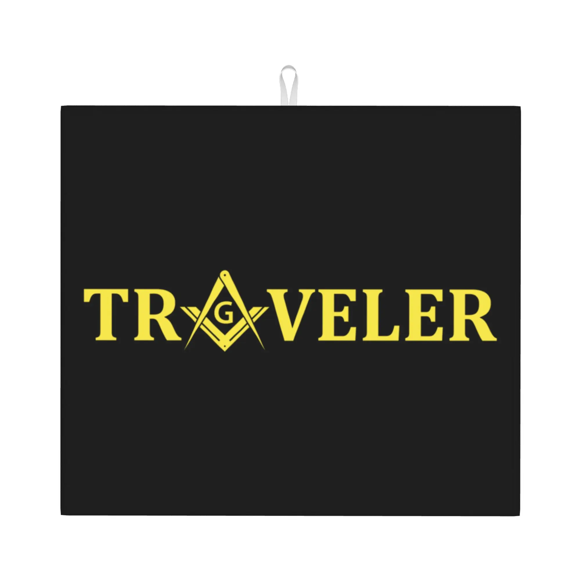 Freemason Square And Compass Masonic Symbol Non Slip Kitchen Counter Protector Reusable  Bathroom Drying Mat For Kitchen