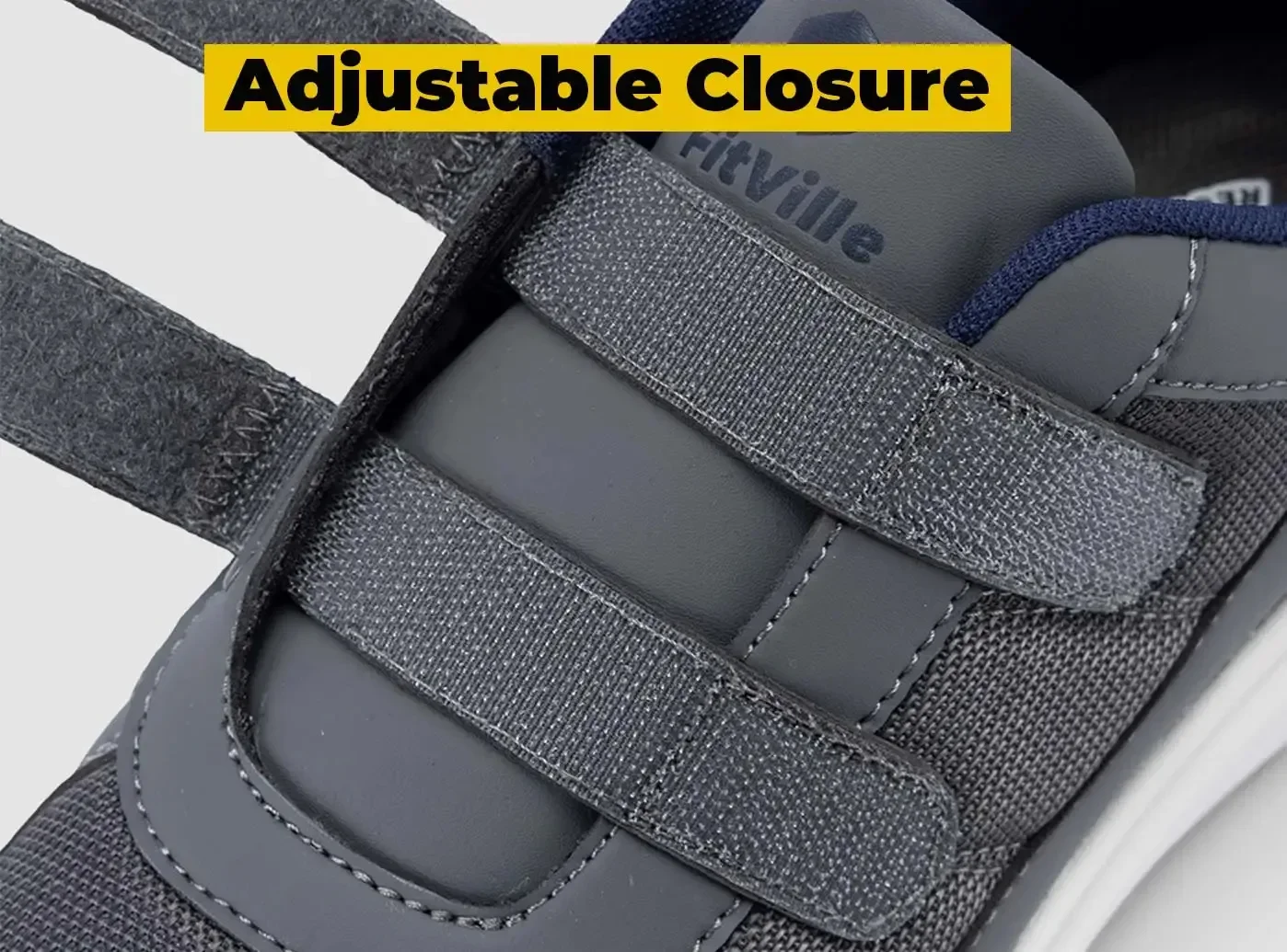 FitVille Diabetikerschuhe für Herren, extra breit, Größe 4E, bequemer Alltagsschuh mit Fußgewölbestütze, zur Linderung von Neuropathie und Schmerzen bei geschwollenen Füßen. – Detail 7