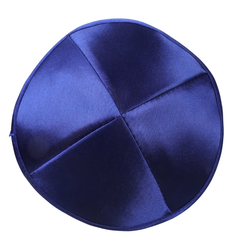 Durable Solid Color Kippah Cap Round Dome Satin Fabric Yarmulke Smooth Surface Lightweight Head Cover Daily Wear