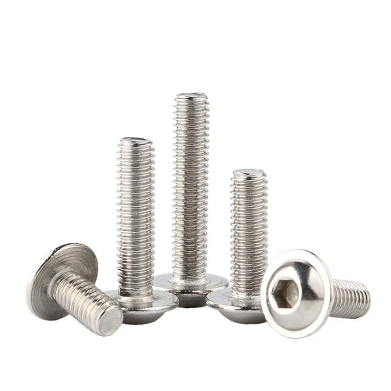 100pcs/lot M2 M2.5 M3 M4 M10 A2-70 Stainless Steel Hexagon Socket Button Head Screws With Collar Bolt