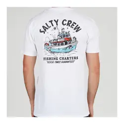 T-shirt à manches courtes de l'équipe Salty Crew, blanc, 