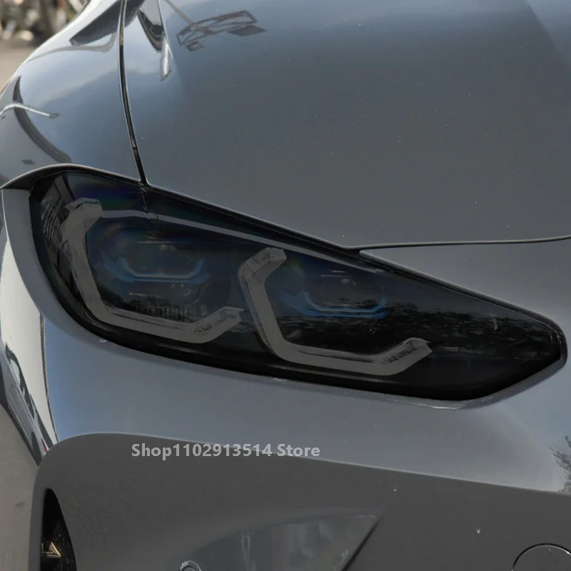 

For BMW M3 2021-2023 Car Headlight Protective Film Vinyl Restoration Transparent Black TPU Car Light Repair Sticker