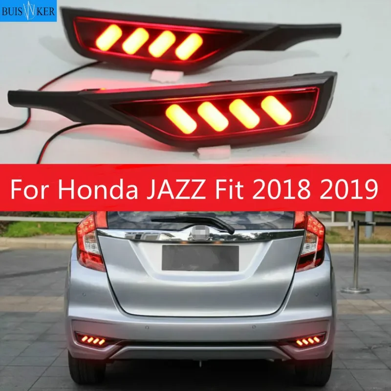 

Red Rear Bumper Reflector Light For Honda JAZZ Fit 2018 2019 Lamp LED Tail Stop Fog Brake Light