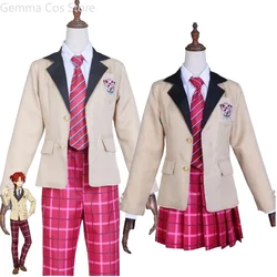 Anime Game Ensemble Stars Tomoe Hiyori  Sazanami Jun Cosplay Costume Eve Reimei Gakuen School Uniform Man Woman Campus Suit