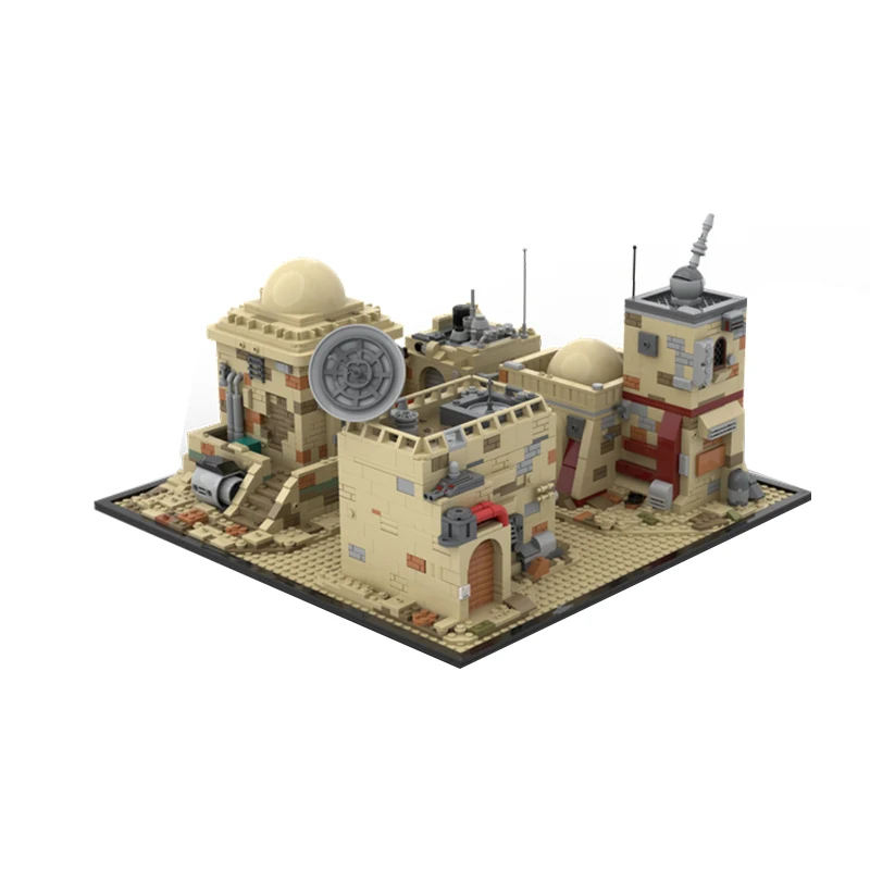 Space Movie Military Series Modular Scene Desert Village Model MOC Building Blocks DIY Assemble Bricks Creative Display Toy Gift