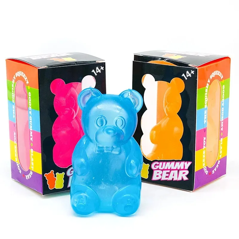2026 Gummy Bear Squishy Toy, Maltose Stress Ball for Adults,Cute Animal Squeeze Fidget Toy, Solid Decompression Gift