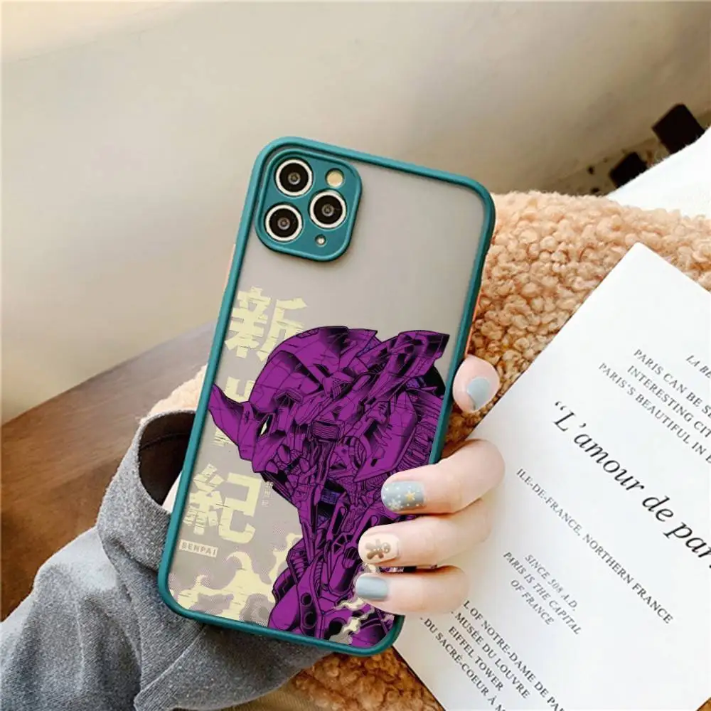 เคสโทรศัพท์ลายอนิเมะสุดฮิต สำหรับ E-Evangelions เคสโทรศัพท์สำหรับ iPhone 16 15 14 11 12 13 Pro Max X XS  แบบใสกึ่งด้าน