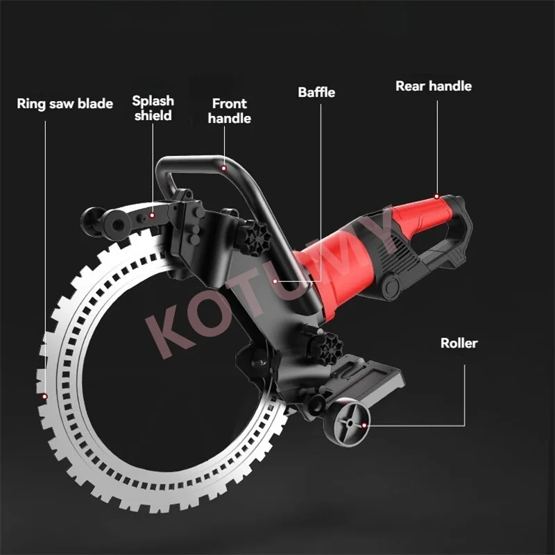 Cement Pavement Cutter 8900W No Adjustment Required Concrete Road Cutting Machine 30cm Deep Cutting Marble Cutter