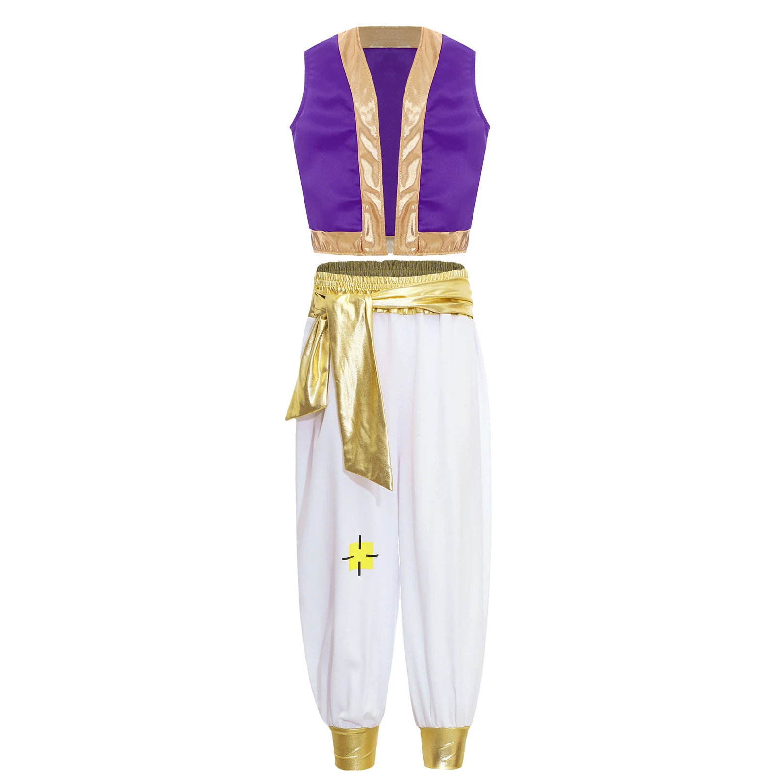 

Arabian Style Prince Costume Kid Boy Arabian Prince Costumes Vest with Pant Outfit Halloween Cosplay Fancy Dress Performance Set