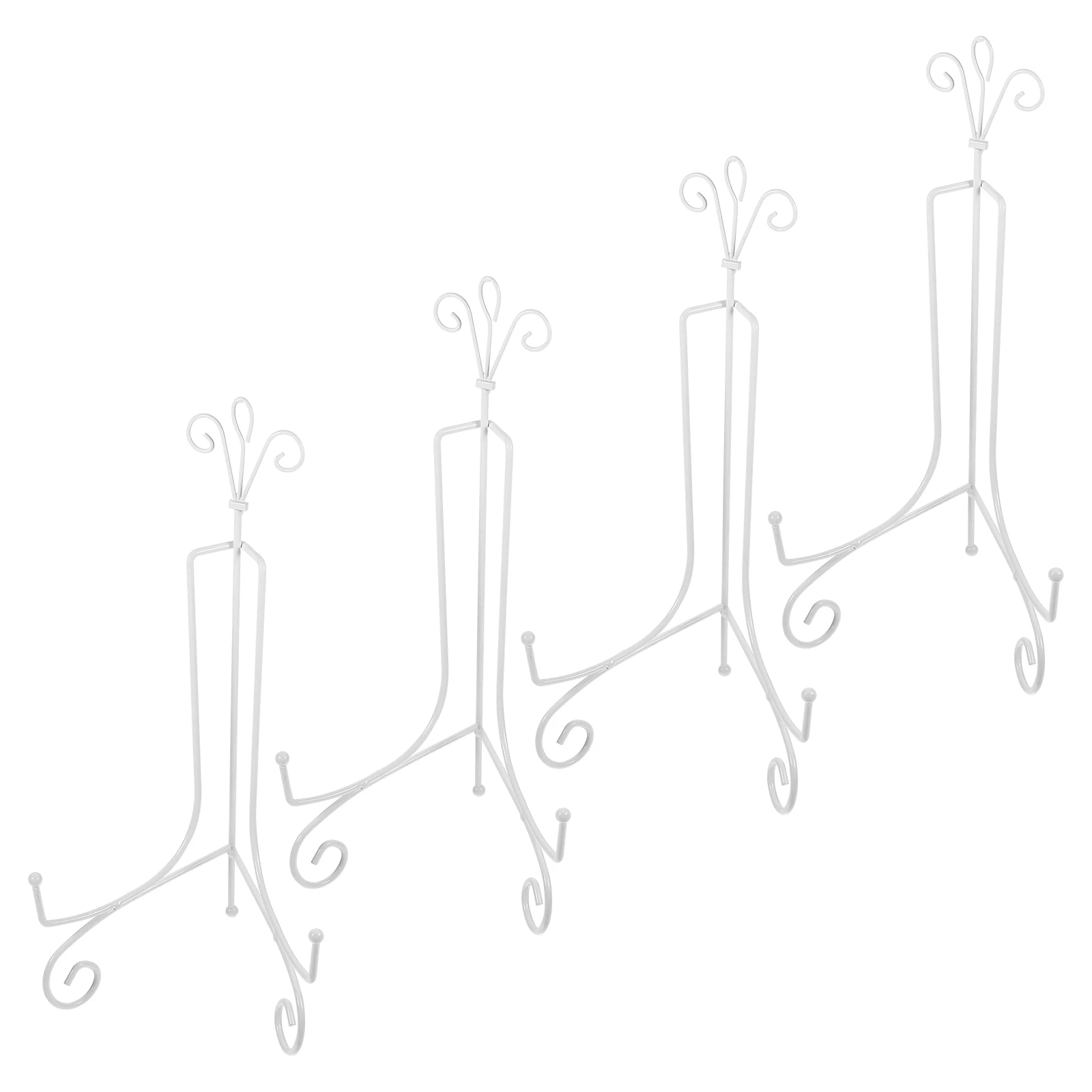 

4 Pcs Porcelain Plate Holders s Display Bracket White Color Craft Support Stable Reliable Minimalist Fashionable Design