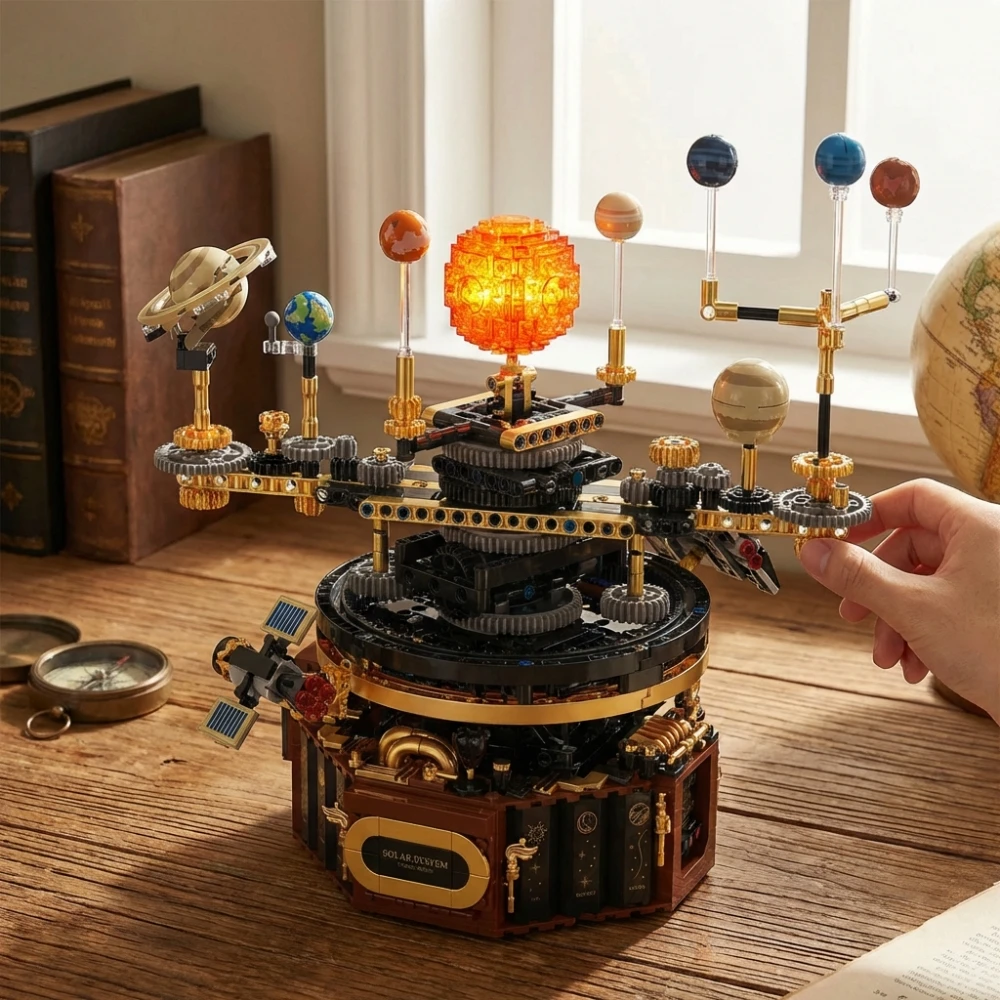 

Конструктор «Солнечная система» Space Planetarium, 1098 деталей, техническая STEM-модель с электроприводом и подсветкой, MOC, подарочная коробка