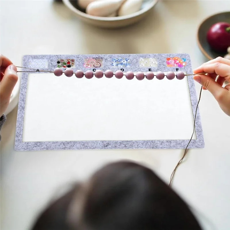 GYTB - Filcowa Mata do Koralików Duża Prostokątna z Centymetrową Alfabetyczną Skalą do Koralików Podkładek do Wyrobu Biżuterii Rękodzieła Tacki do Pieczenia