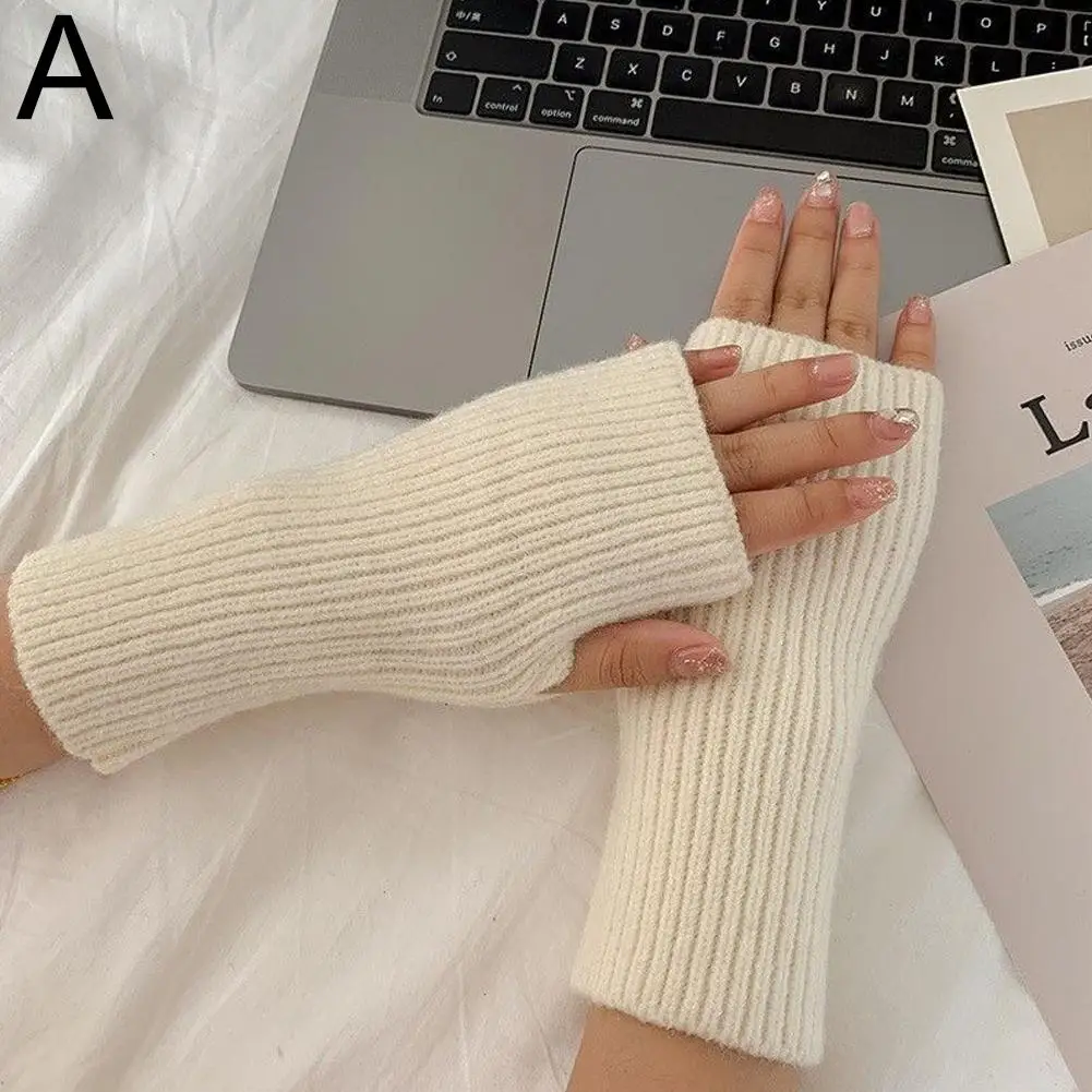 Half Finger Handschuhe für Frauen Winter Weiche Warme Stricken Arm Handschuhe Weiche Warme Halb Finger Handschoenen Unisex Fäustling Guantes