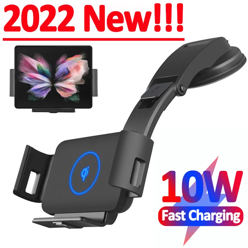 10W Car Wireless Charger Fold Screen  Fast Smartphone Air Vent Mount Holder For Samsung Galaxy Z Fold 5 4 3 iPhone 13 12 Pro Max