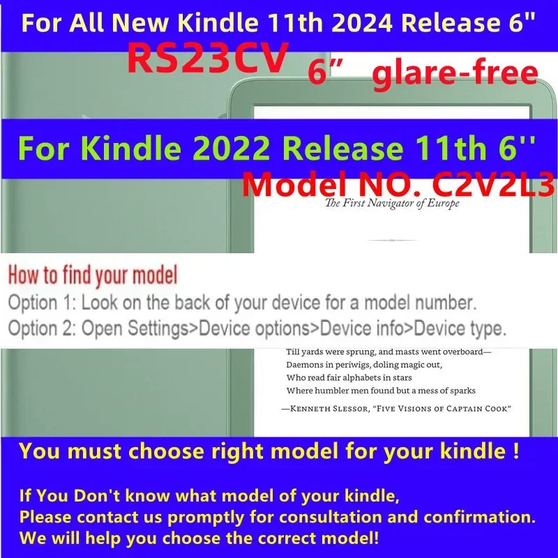 Magnetic Case For Kindle Basic 11th Generation 2024 Case 6 Inch RS23CV Protective E-book Smart Cover for Kindle 11th 6'' C2V2L3