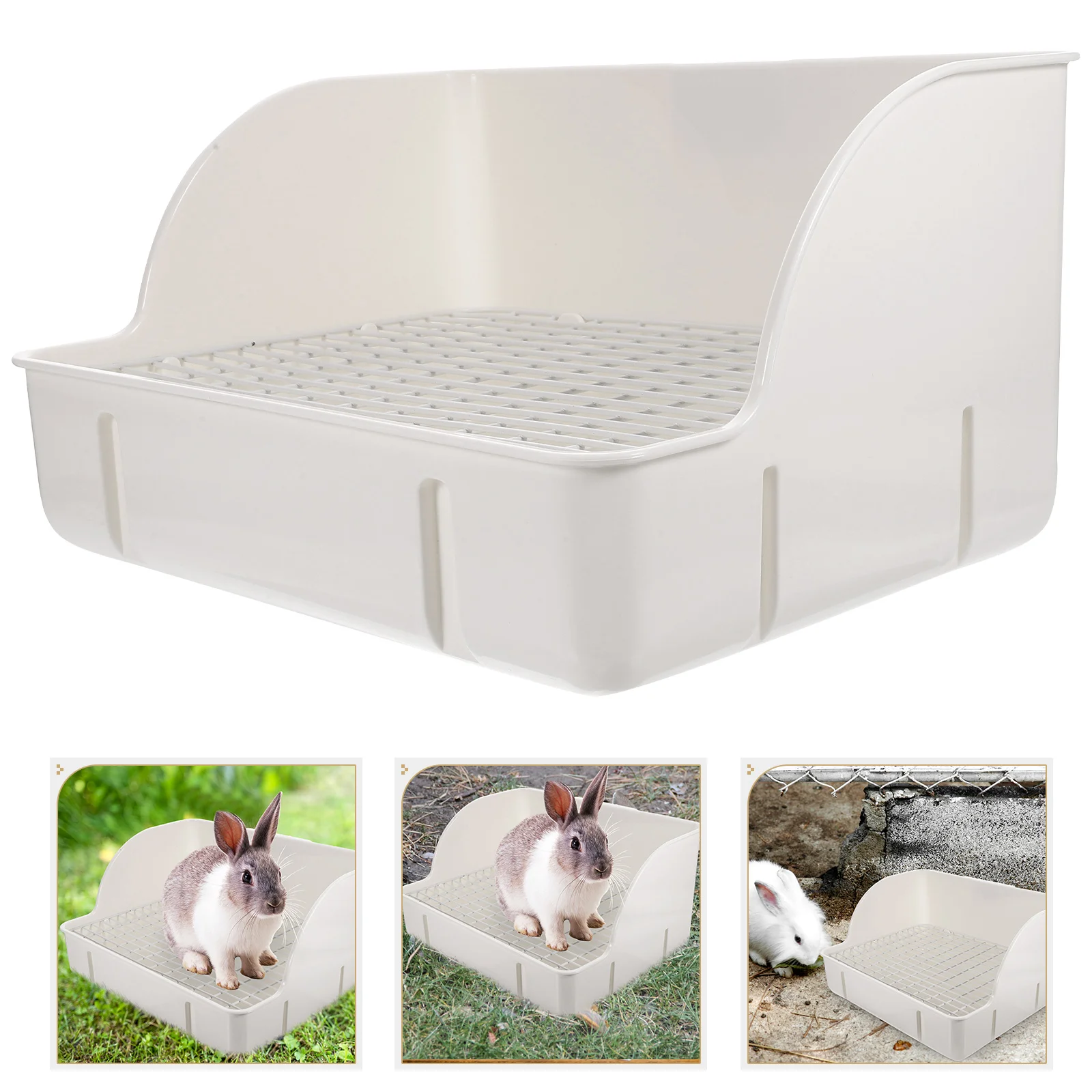 Rabbit Potty Trainer for Pet Cage Bunny Toilet Toy Supplies Hamster Plastic Training Bedding Rabbits