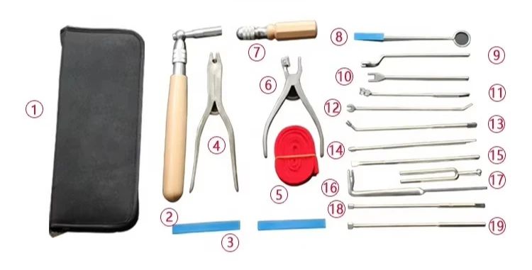 เครื่องดนตรี อุปกรณ์เสริมสำหรับเปียโน 19 ชิ้น ชุดเครื่องมือปรับจูนเปียโน