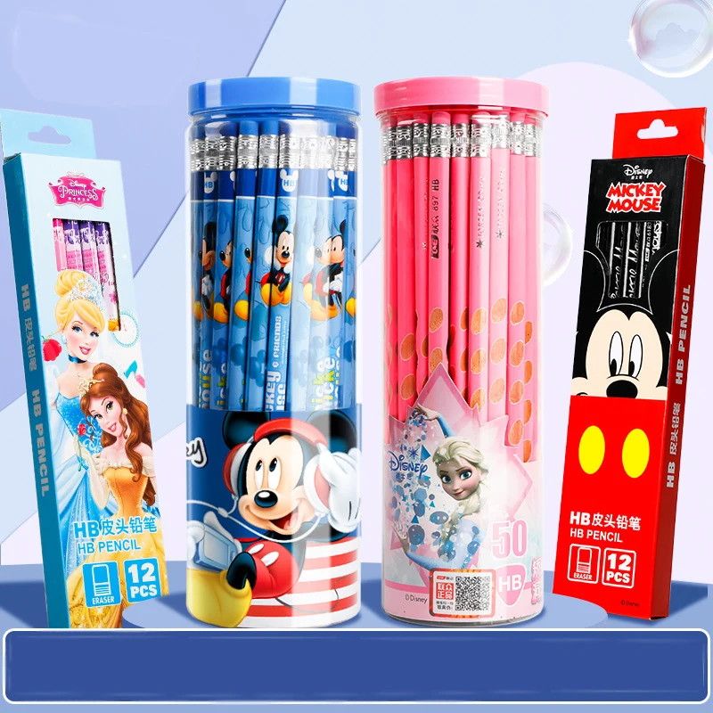 Imagem -02 - Disney-mickey Mouse Lápis dos Desenhos Animados com Borracha Capitão América hb os Alunos Aprendem a Escrever e Desenhar 30 Pcs 50 Pcs